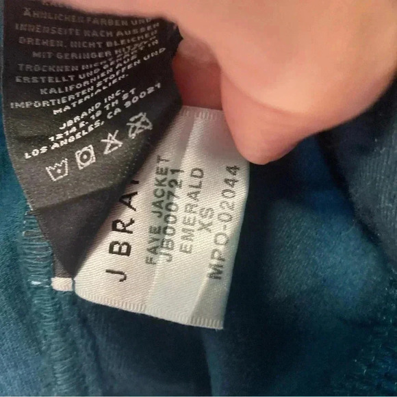 J Brand  Faye Shrunken jacket velvet crop emerald XS - Picture 5 of 7